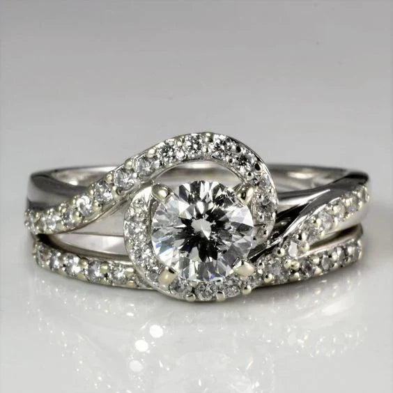 Anillo vintage de plata con cristal en espiral