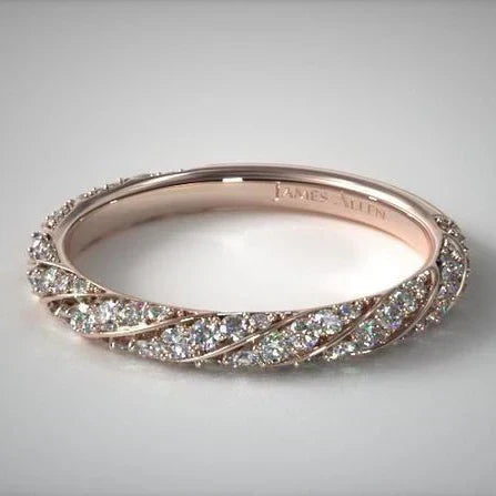 Bague vintage rose et zirconia