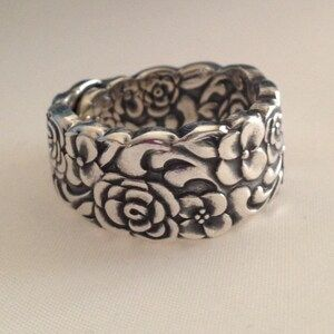 Bague fleur vintage en argent