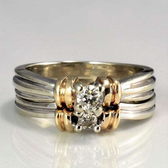 Bague vintage en argent nouée et zircone