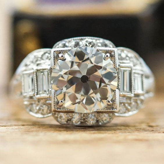 Bague vintage en argent et zircone