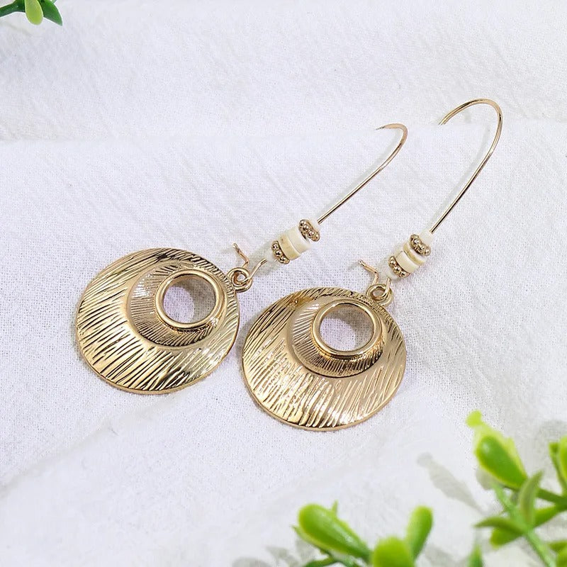 Pendientes de aro ovalados de oro vintage
