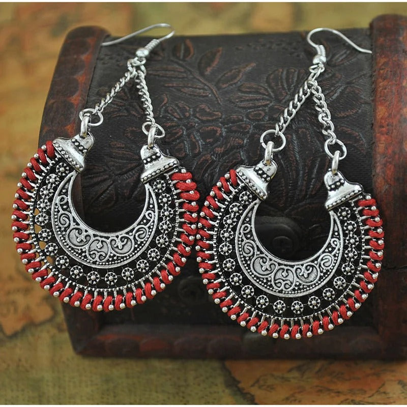 Pendientes vintage de cadena y cuerda