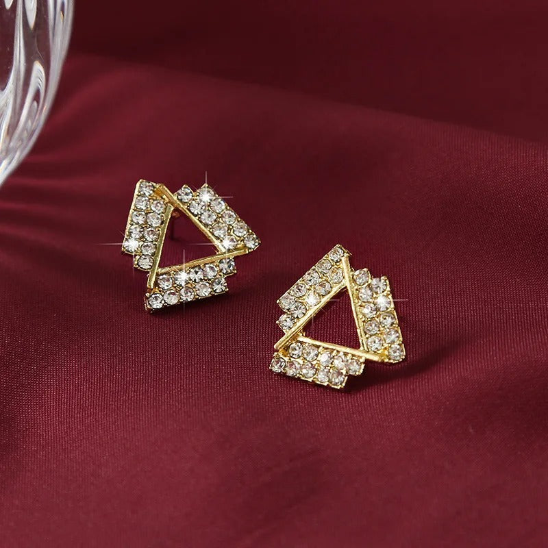 Pendientes triangulares de cristal vintage
