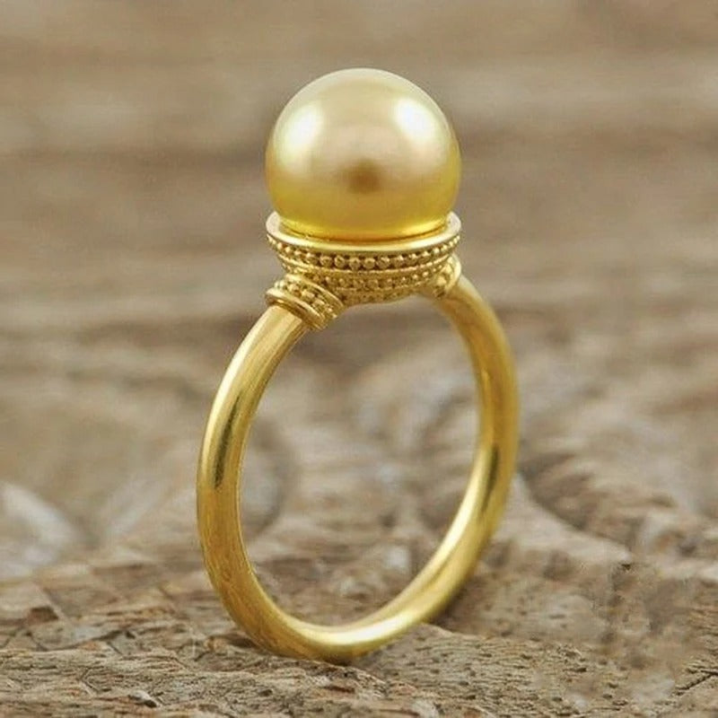 Vintage Gold Pearl Dome Ring