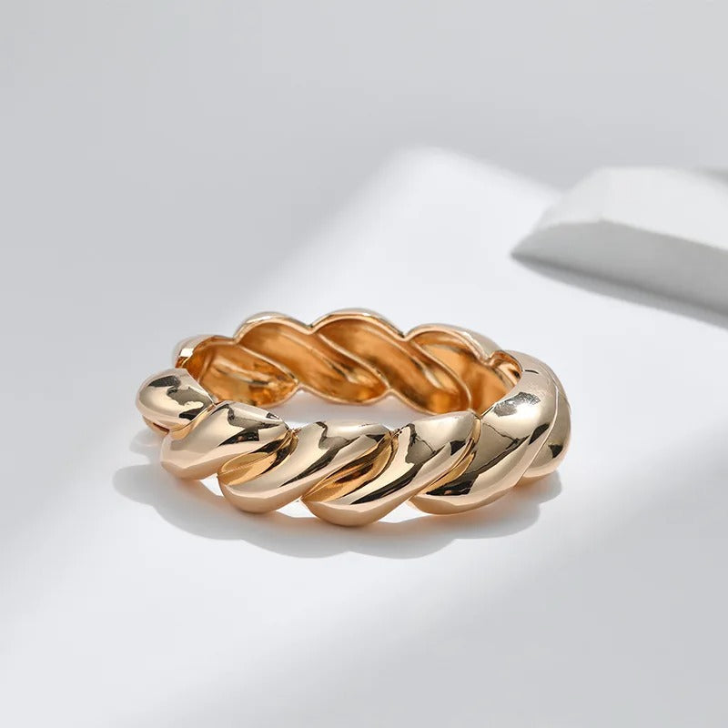 Pulsera ajustable trenzada de oro vintage