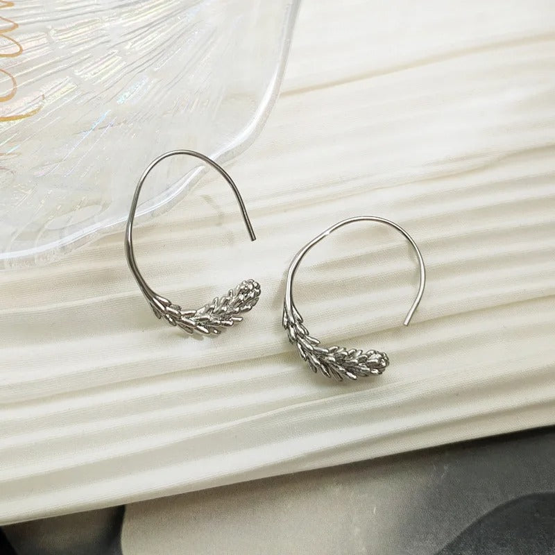 Boucles d'oreilles créoles rondes vintage en feuille d'argent