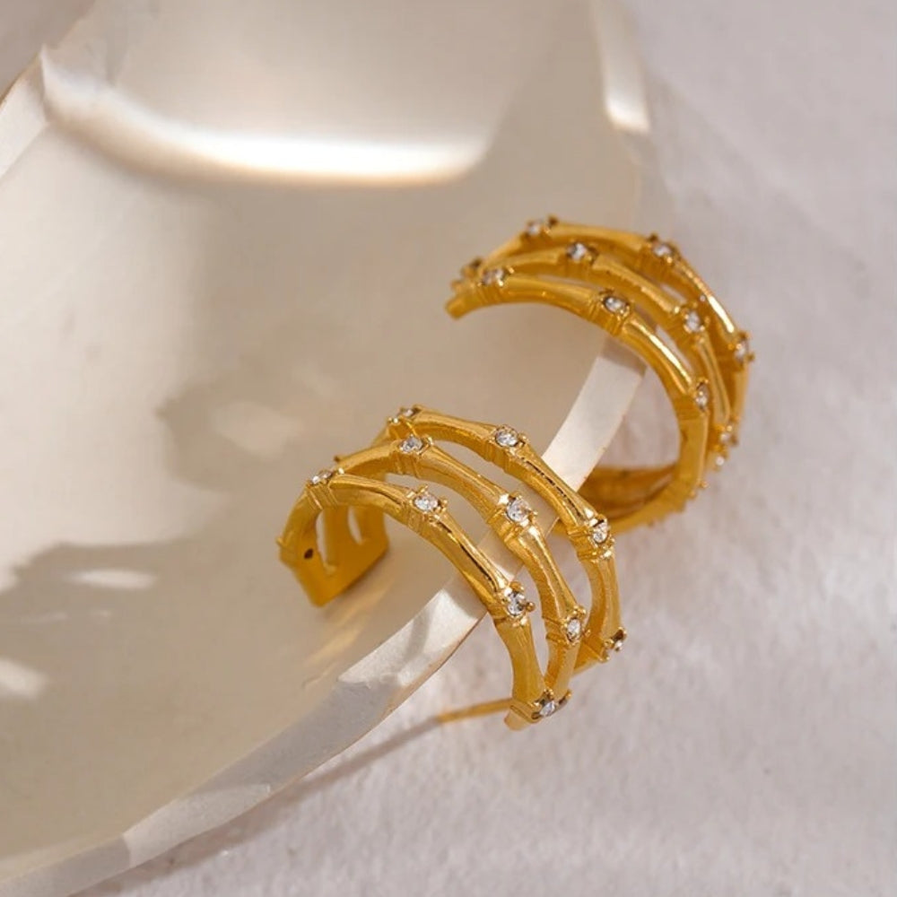Pendientes de aro dorados vintage glam