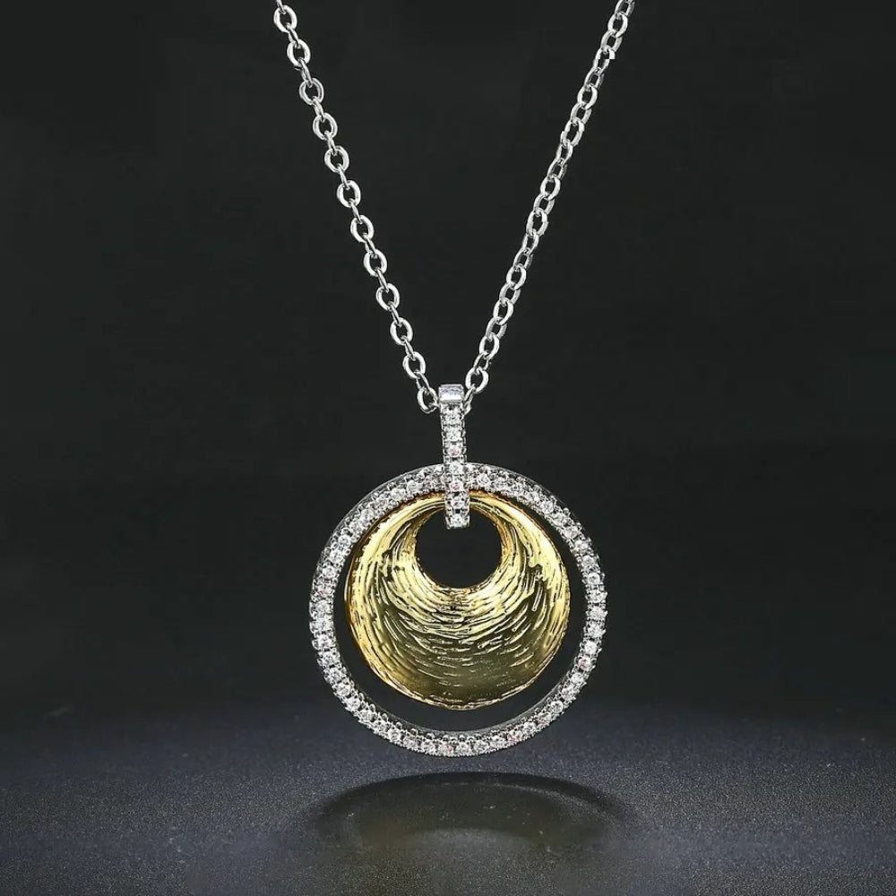 Collier vintage en argent et or à motif torsadé