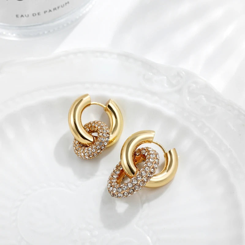 Gold Chain Link Hoop Earrings
