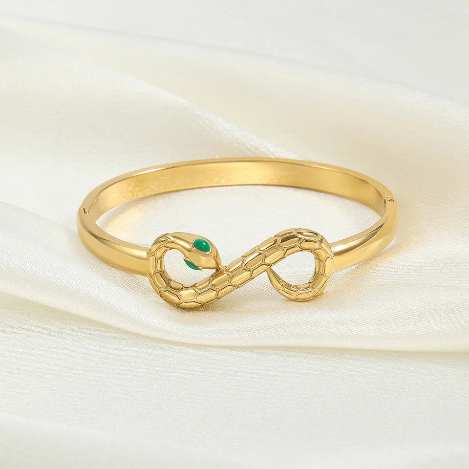 Pulsera de serpiente infinita de oro
