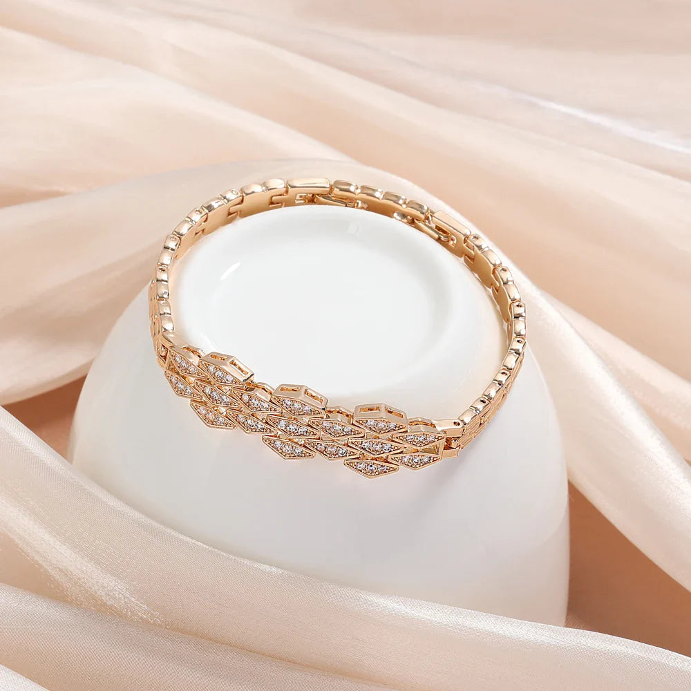 Pulsera vintage de cristal de oro rosa