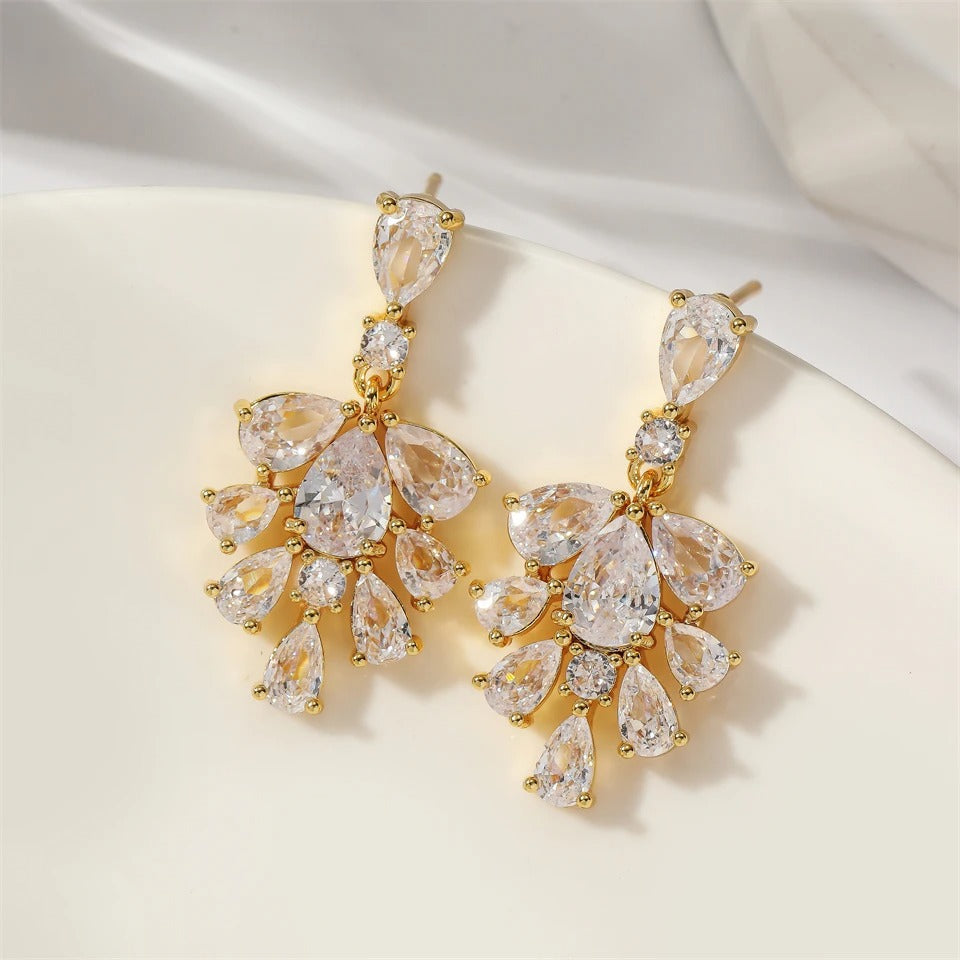 Pendientes colgantes de araña vintage dorados