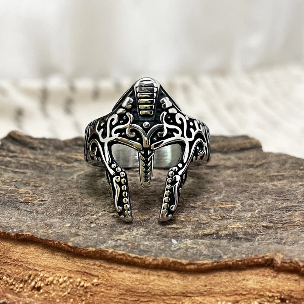 Vintage Silver Viking Helmet Ring
