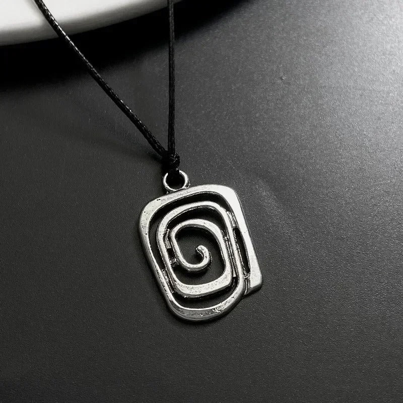Handcrafted Silver Tribal Spiral Necklace