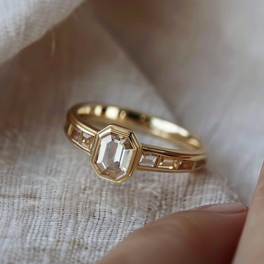 Bague en or et cristal