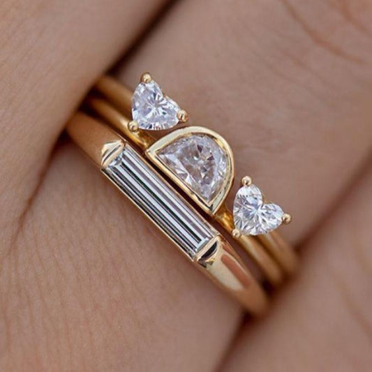 Vintage Crystaline Ring Set