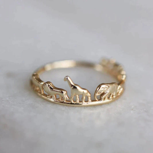 Bague animalière créative en or
