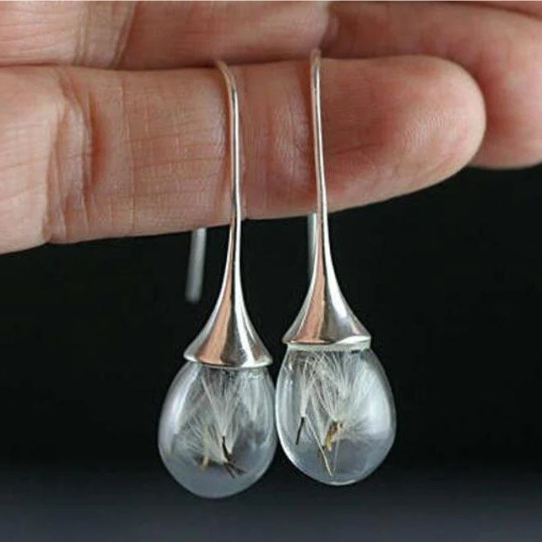 Boucles d'oreilles pendantes pissenlit