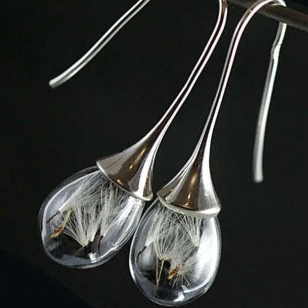 Boucles d'oreilles pendantes pissenlit