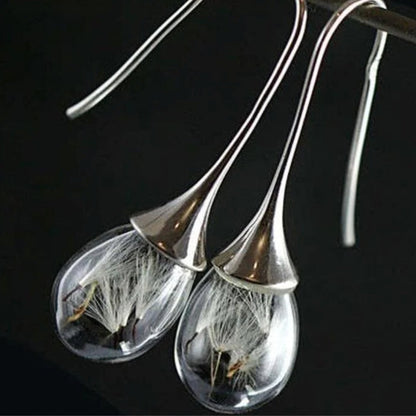 Boucles d'oreilles pendantes pissenlit