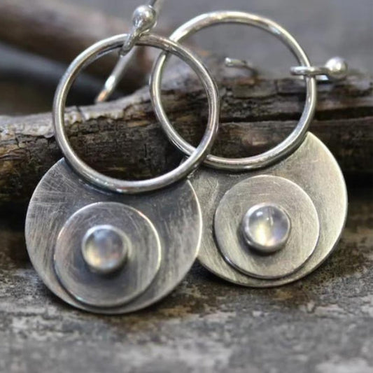 Boucles d'oreilles doubles plaquées argent 