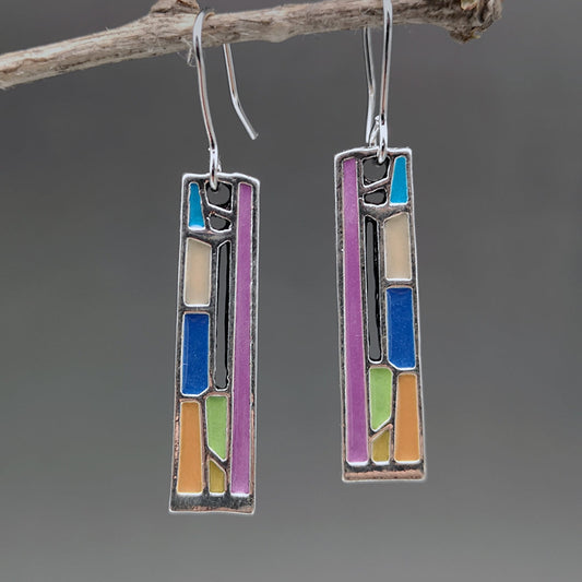 Boucles d'oreilles vintage colorées 