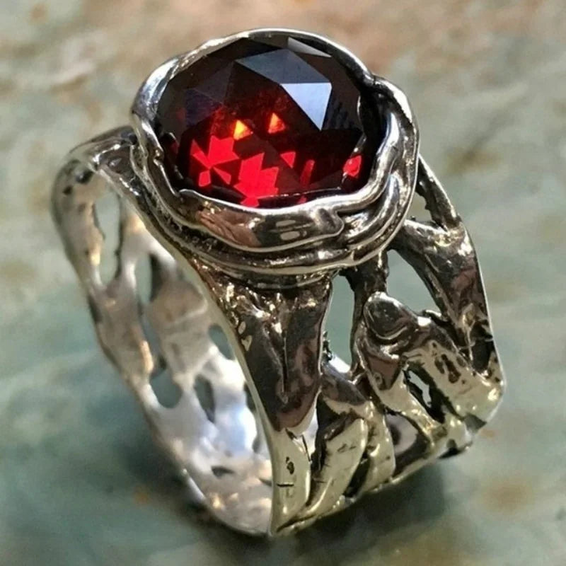 Handmade Silver Ruby Gemstone Ring