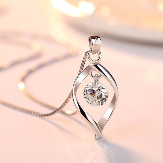 Pendentif en cristal de zircone argenté 