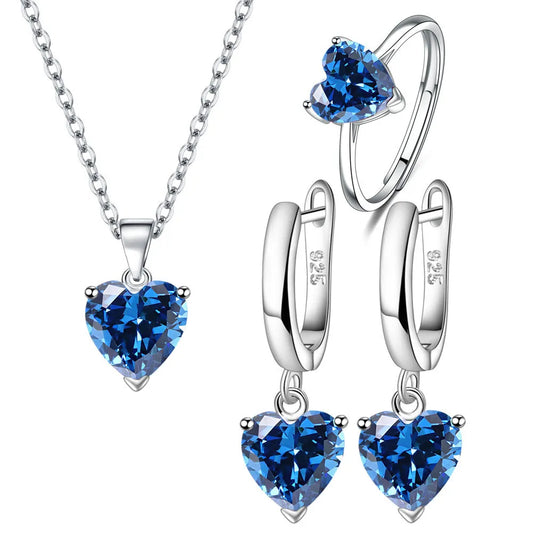 Elegant Blue Heart Set