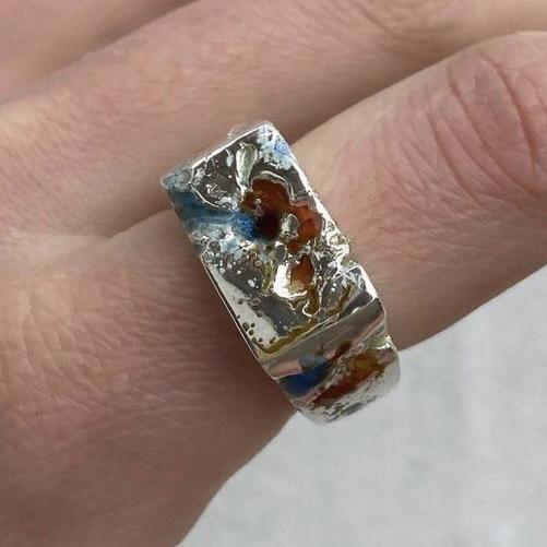 Anillo vintage de plata forjada 