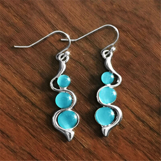 Pendientes vintage de cristal azul 