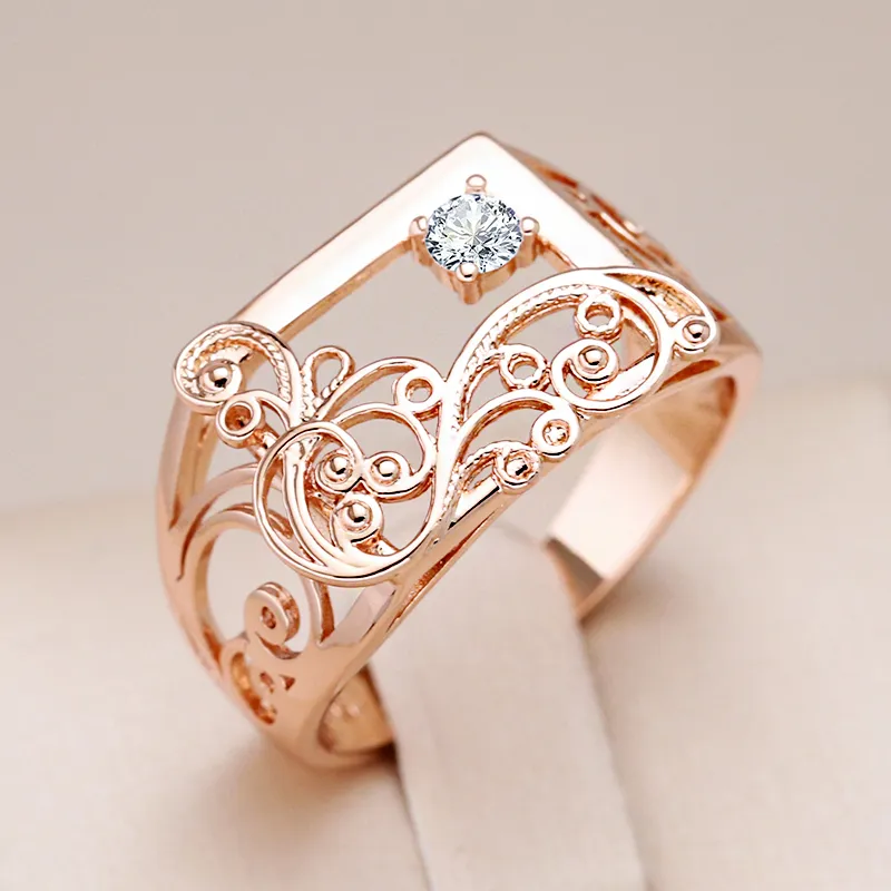Anillo elegante con circonitas rectangulares 