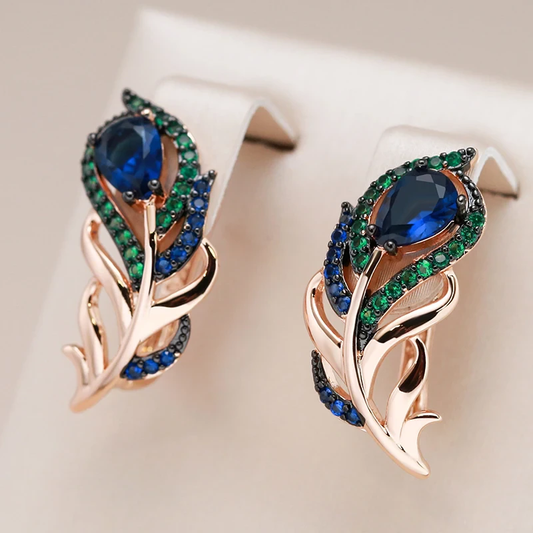 Boucles d'oreilles élégantes en cristal coloré