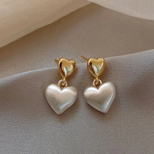 Boucles d'oreilles élégantes double cœur