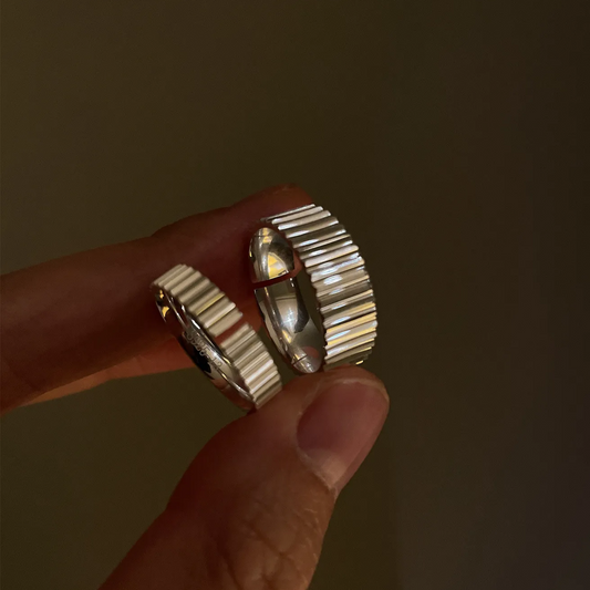 Elegant Silver Ring Set