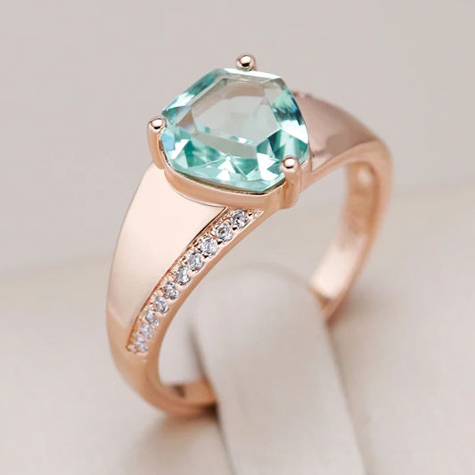 Bague élégante en cristal turquoise