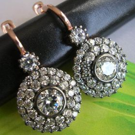 Boucles d'oreilles vintage Crystal Mandala 