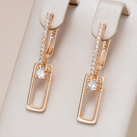 Elegant Bright Rectangular Earrings