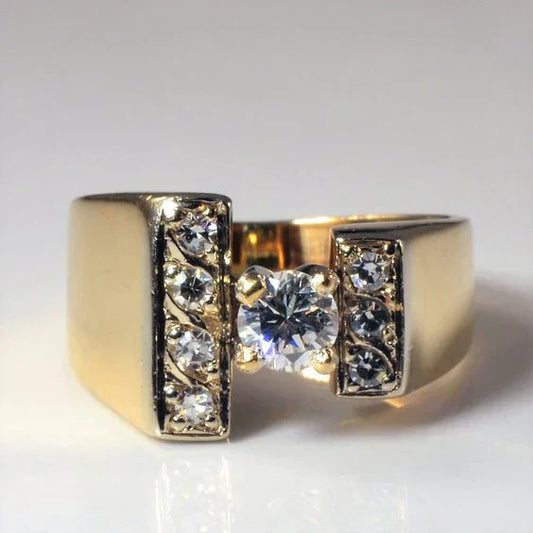 Vintage Open Bright Gold Ring