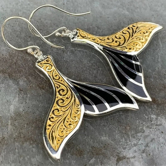 Vintage Two-tone Fishtail Earrings