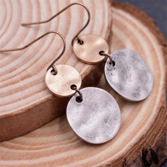 Vintage Hammered Disc Earrings