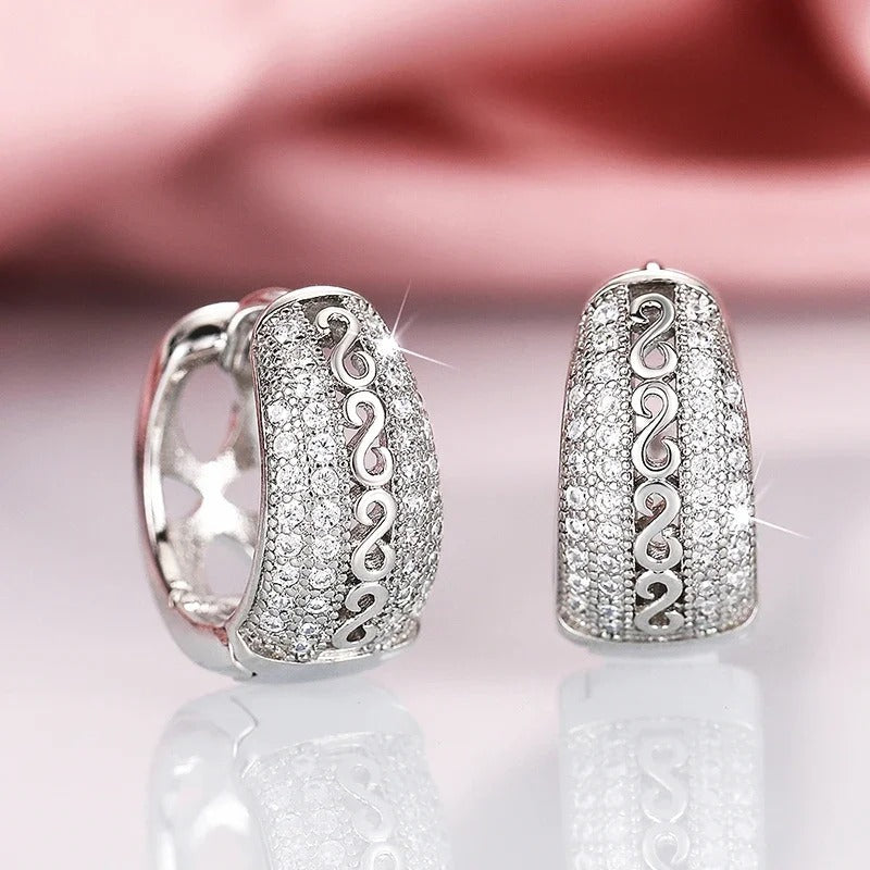 Pendientes de plata con diseño de remolino vintage