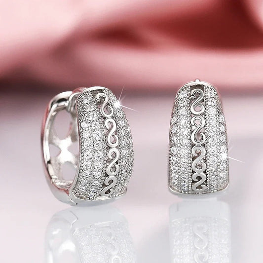 Pendientes de plata con diseño de remolino vintage