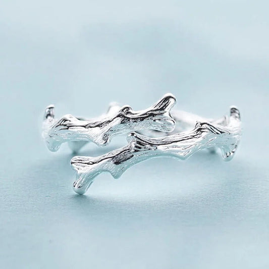 Vintage Silver Branch Adjustable Ring
