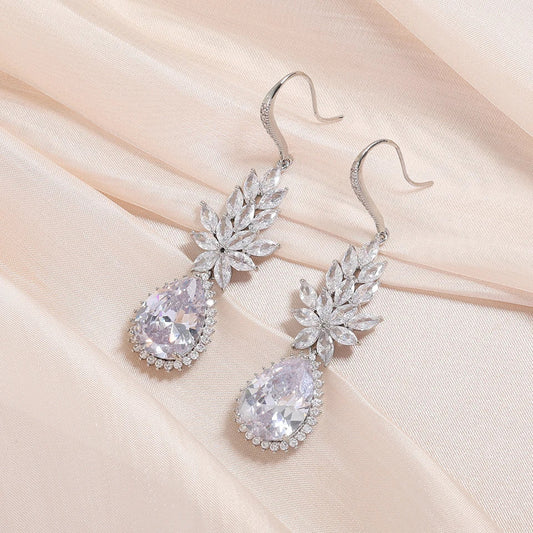 Pendientes colgantes vintage glam de plata