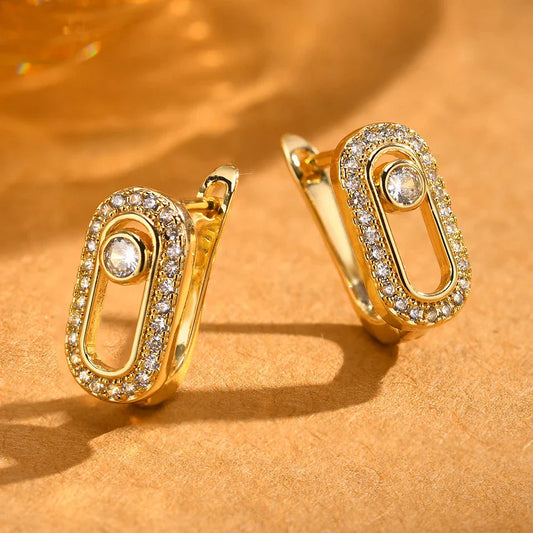 Pendientes geométricos vintage dorados
