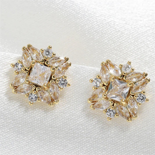 Pendientes florales vintage dorados