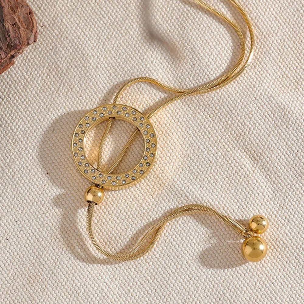 Collier vintage doré ajustable à cercle