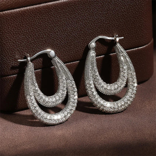 Pendientes vintage de plata con doble gota
